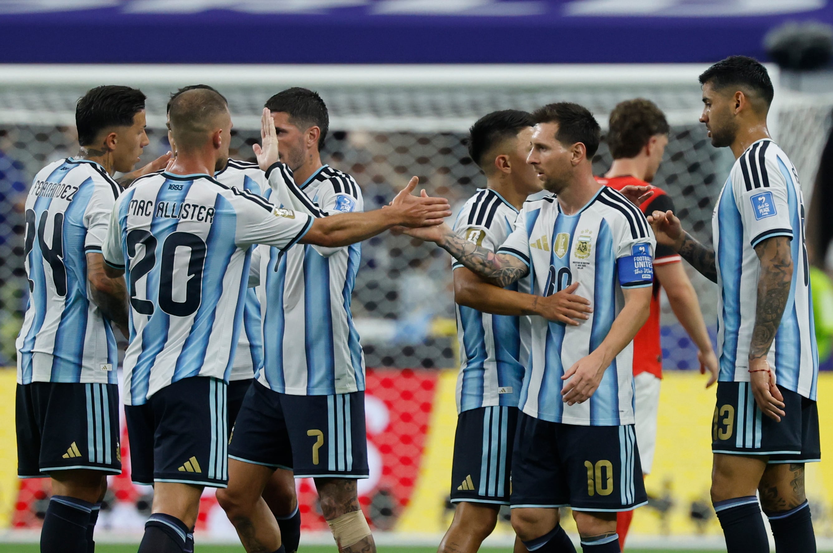 Argentina, próxima concorrente da Jordânia, venceu a Áustria por 2 a 0 (EFE/Mariscal)