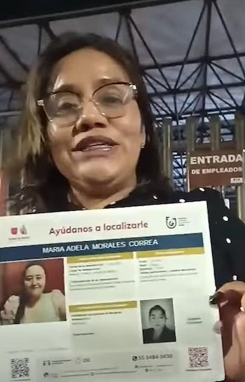 La madre de la jovenm desaparecida viajó a la Ciudad de México para pedir ayuda a las autoridades pero le dijeron que como ya era adulta no podían intervenir tras señalar que presuntamente estaría en un hospital psiquiátrico