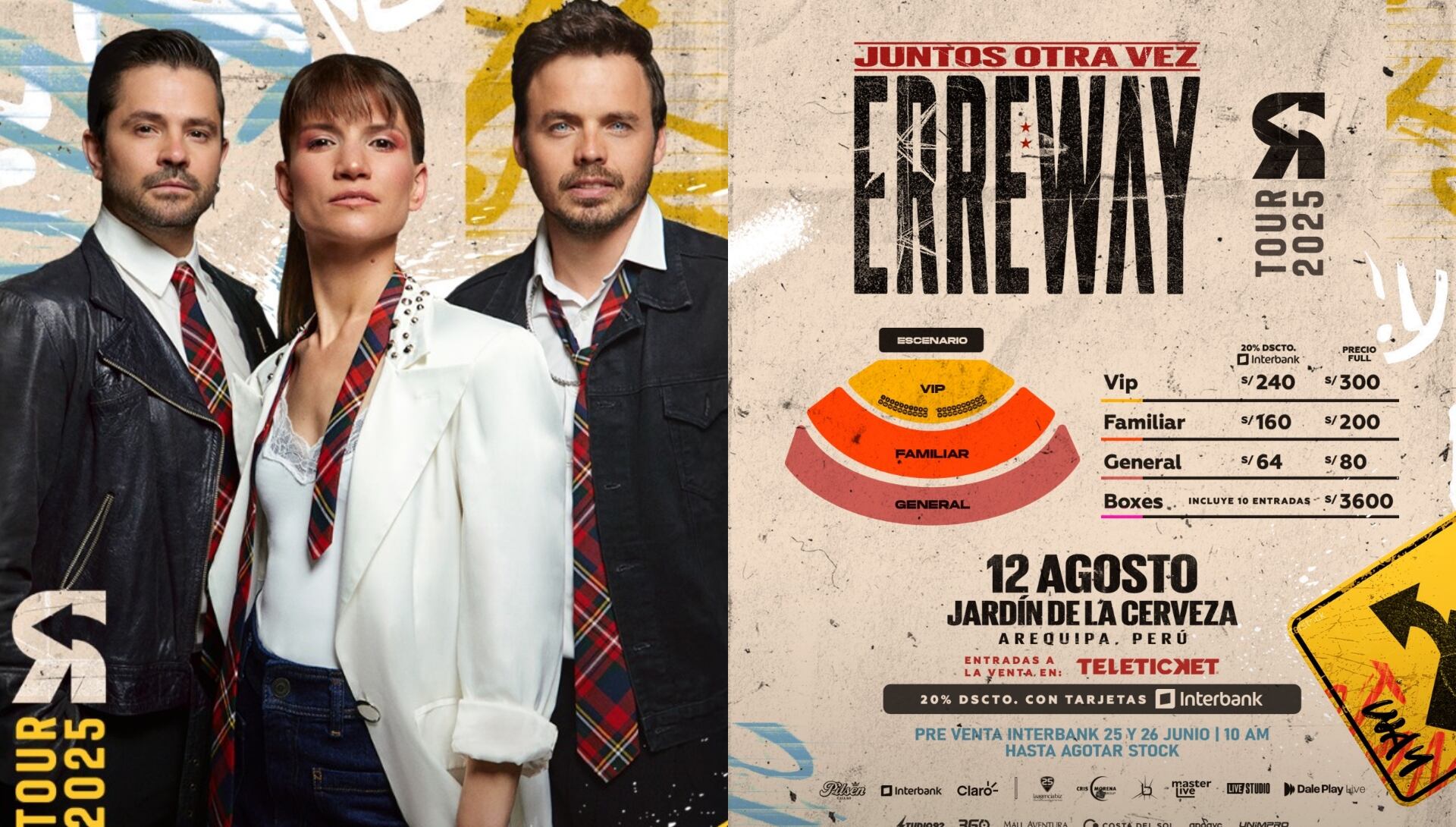 Entradas para el concierto de Erreway en Arequipa.