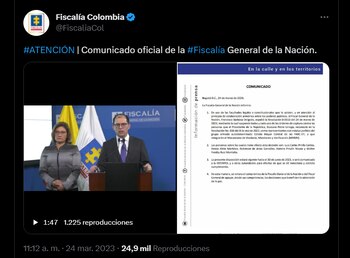 Comunicado oficial de la Fiscalía