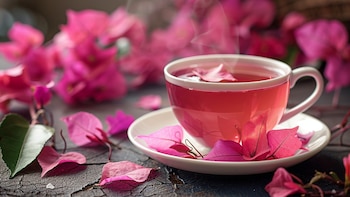 Té de bugambilia con jengibre,