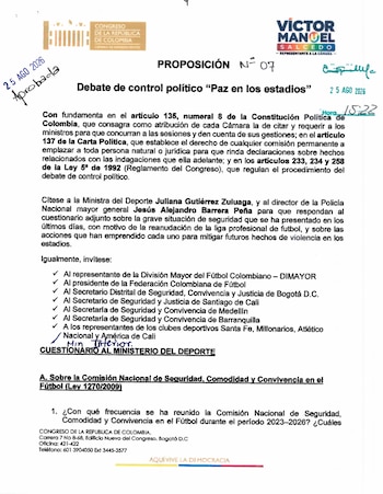 Este es el Proyecto de Ley que presentó el senador Víctor Manuel del Partido de la U - crédito Congreso de la República de Colombia