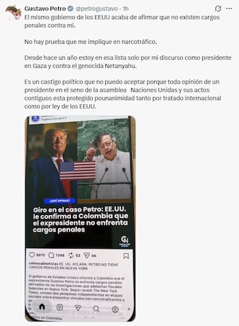 El exjefe de Estado colombiano señaló que su inclusión el la Lista Ofac era un castigo político @petrogustavo/X