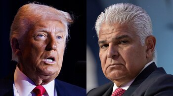 José Raúl Mulino (der.), presidente