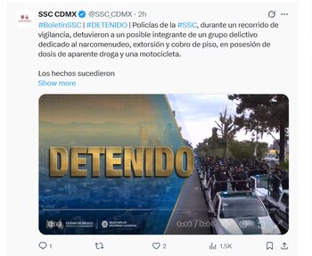 Parte de lo informado por