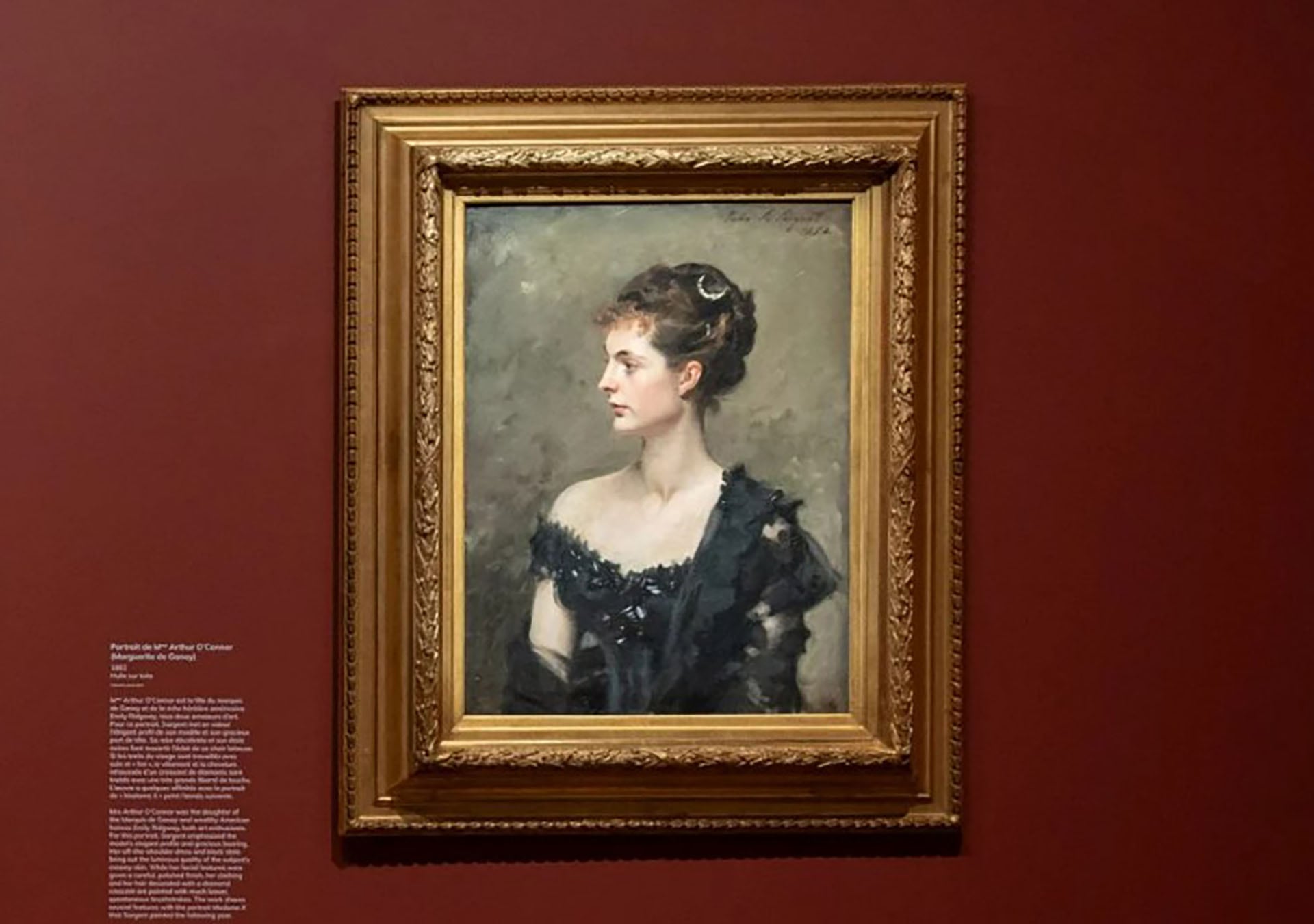 Madame O’Connor (1882) de John Singer Sargent en el Museo de Orsay en París, 2025. Foto L. Striffling, Museo de Orsay.