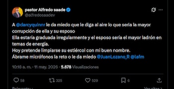 Saade respondió a las críticas con ataques personales y evadió aclarar la relación laboral y posibles conflictos de interés - crédito X