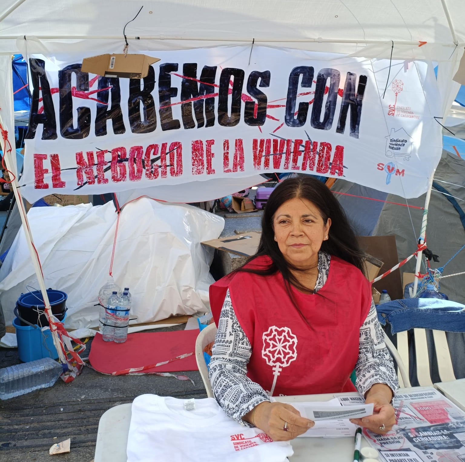 Elsa ha acompañado desde la acampada de Sol a otras personas con dificultades en la vivienda. (Cedida a Infobae)