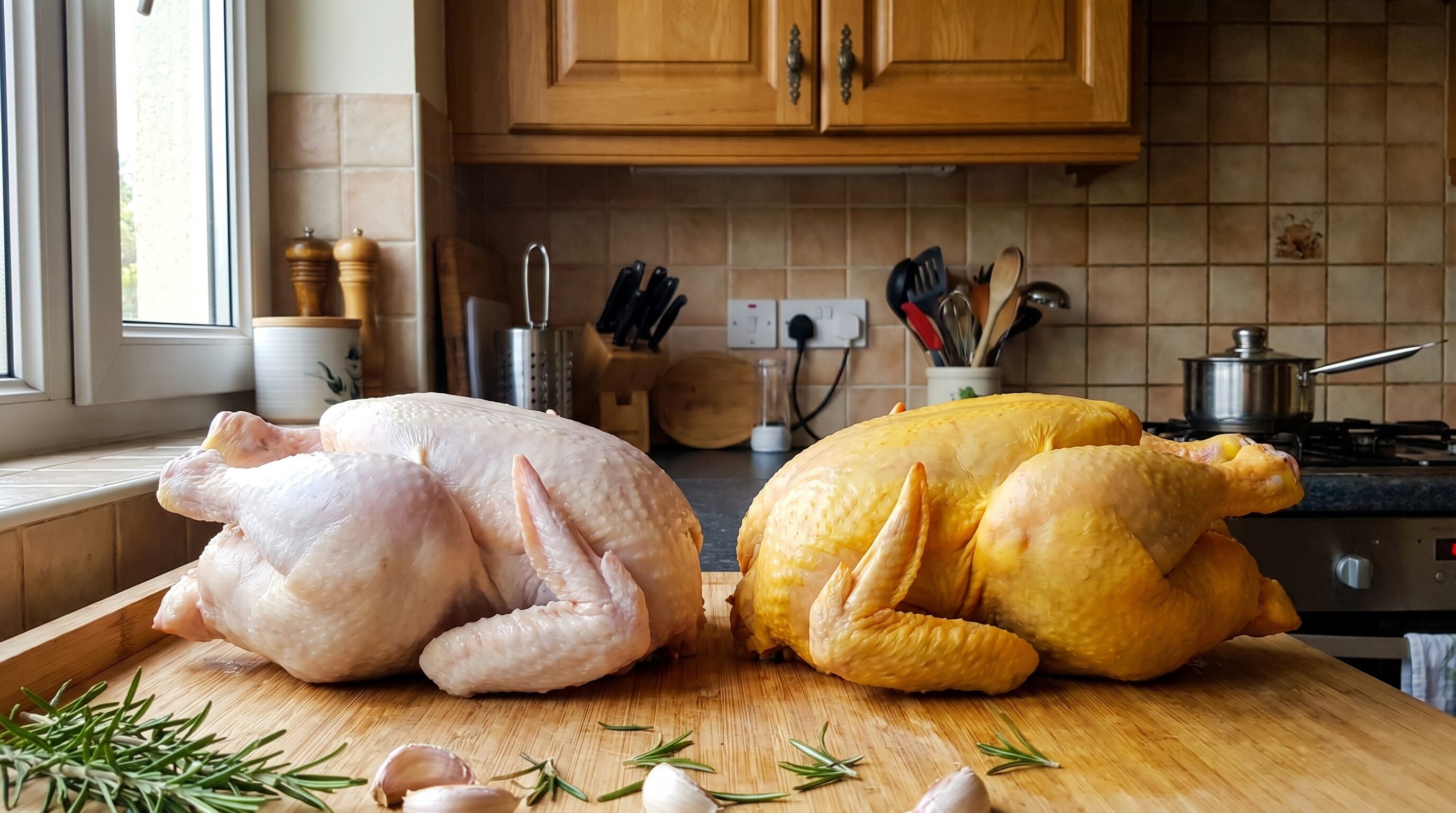La diferencia entre pollo amarillo y blanco radica en la alimentación del ave y no afecta su valor nutricional ni calidad (Imagen Ilustrativa Infobae)
