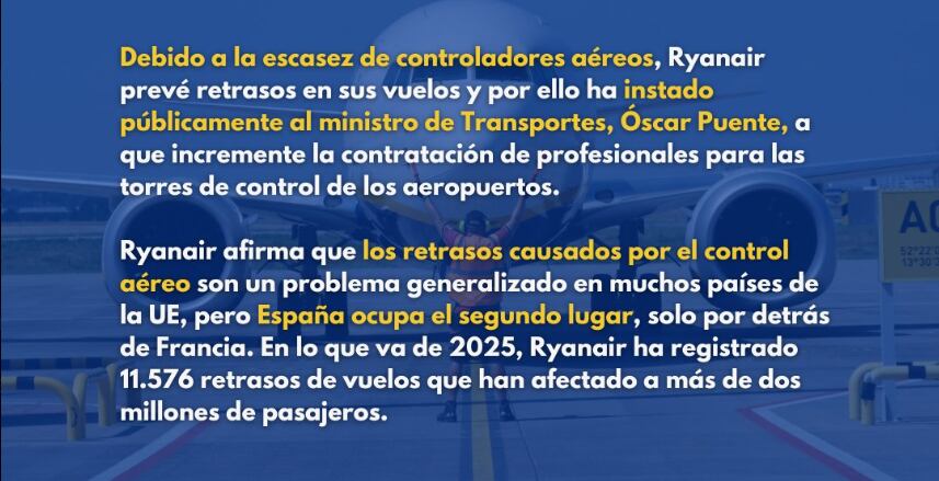 Comunicado de Ryanair en redes sociales. (Imagen: X)