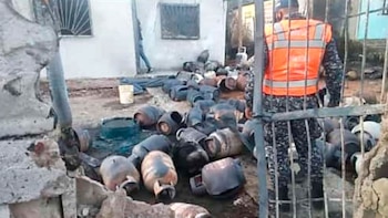 El camión transportaba 161 bombonas