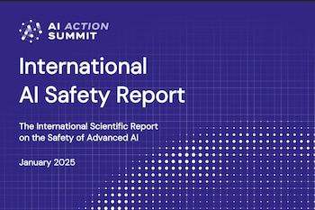 Portada de un informe con el título "International AI Safety Report" y el logo de AI Action Summit, fechado en enero de 2025