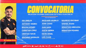 Esta es fue la convocatoria de los jugadores que quedaron en el tercer puesto de la Liga Evolución de fútbol playa crédito Federación Colombiana de Fútbol
