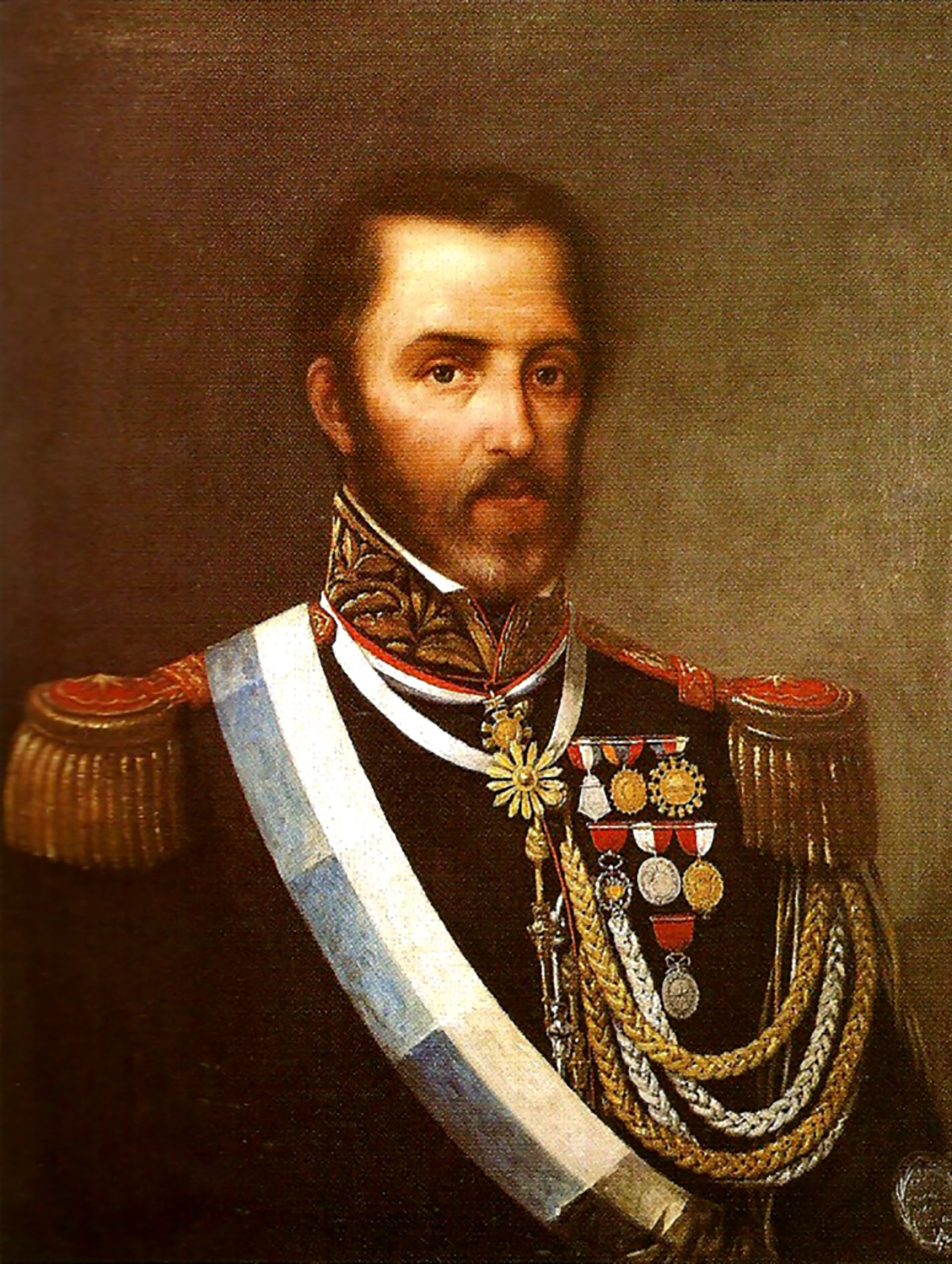 Juan Lavalle, con sus condecoraciones. Son innumerables sus historias de heroísmo en los campos de batalla