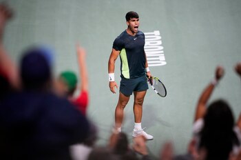 Alcaraz celebra una victoria (Mark