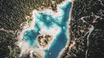 La isla que parece un paraíso tropical entre manantiales subterráneos a 24 grados, pero está en Suiza: un entorno protegido entre bosques de coníferas