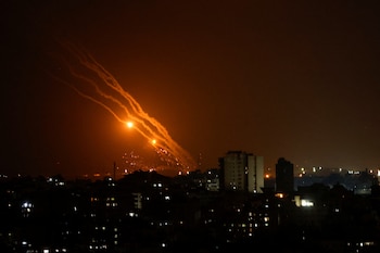 Algunos de los cohetes lanzados