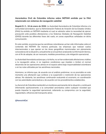 Según la Aerocivil, no se