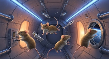 Cuatro ratones viajaron a la