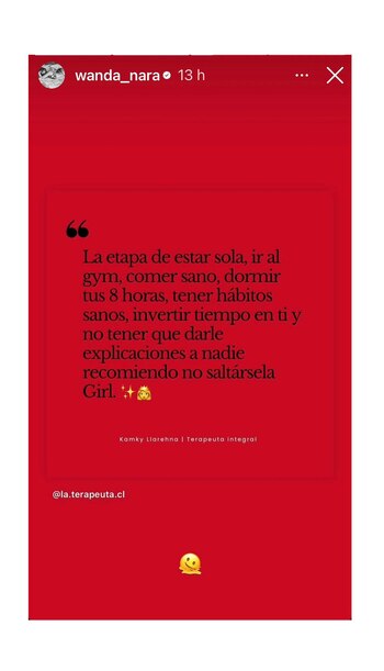 El mensaje de Wanda Nara