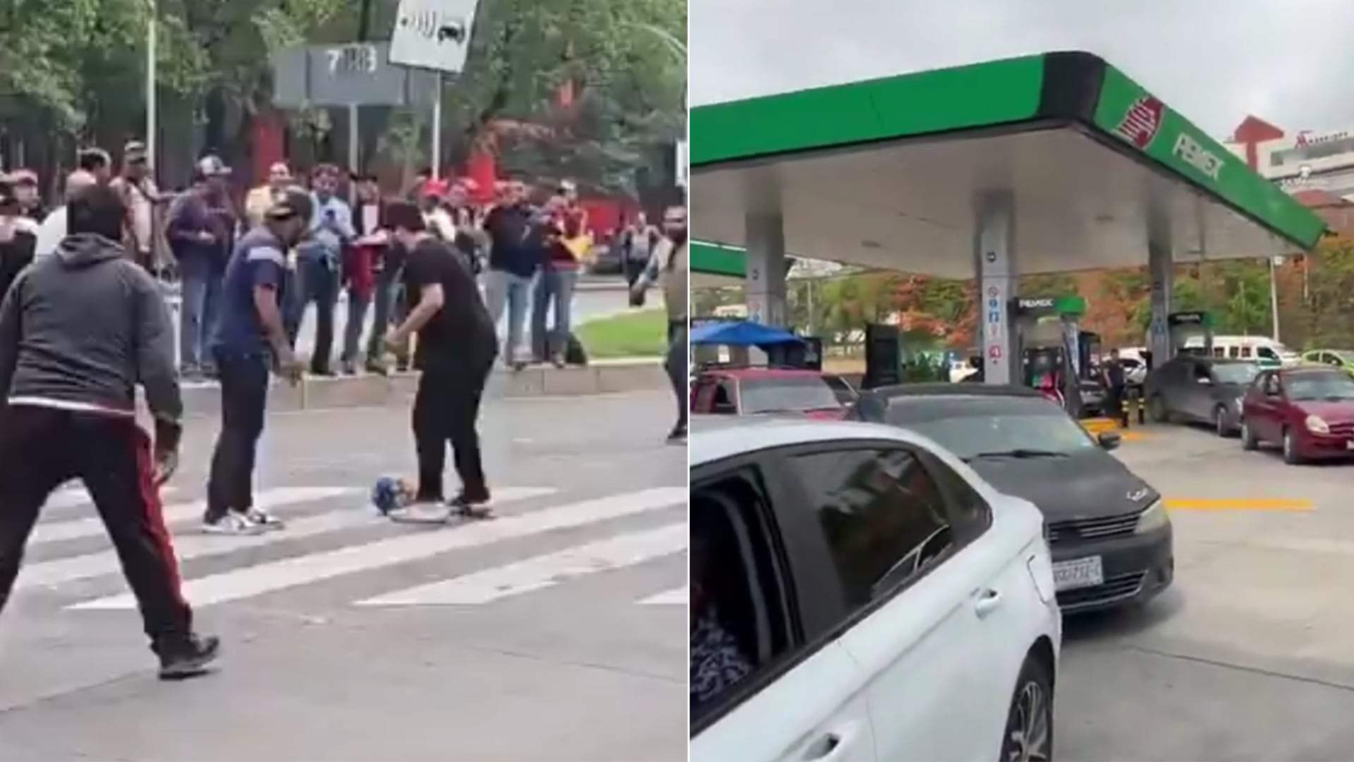 CNTE arma cascarita en Paseo de la Reforma y toma gasolineras en Chiapas. (Redes sociales)