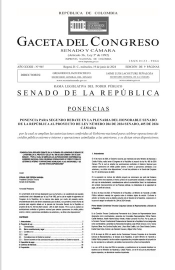 En la Gaceta del Congreso