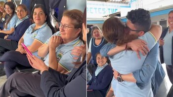 Emotivo reencuentro: un joven sorprende