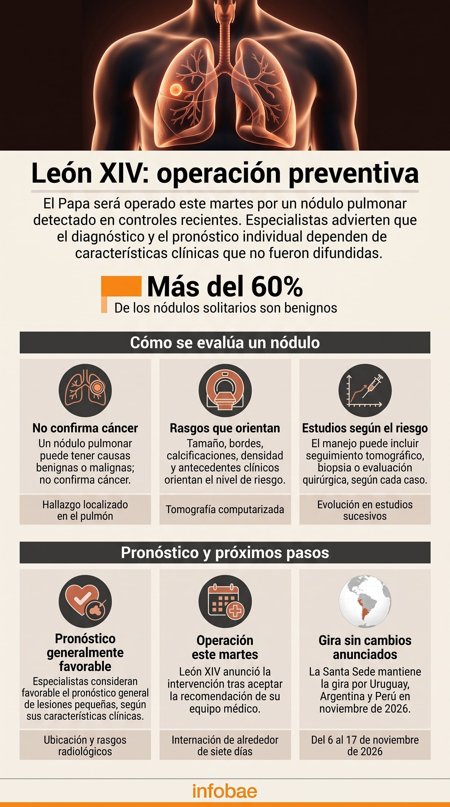 Detalles de los criterios médicos de evaluación y el pronóstico de la cirugía preventiva del papa León XIV (Imagen Ilustrativa Infobae)