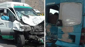 Chocan dos combis en Edomex