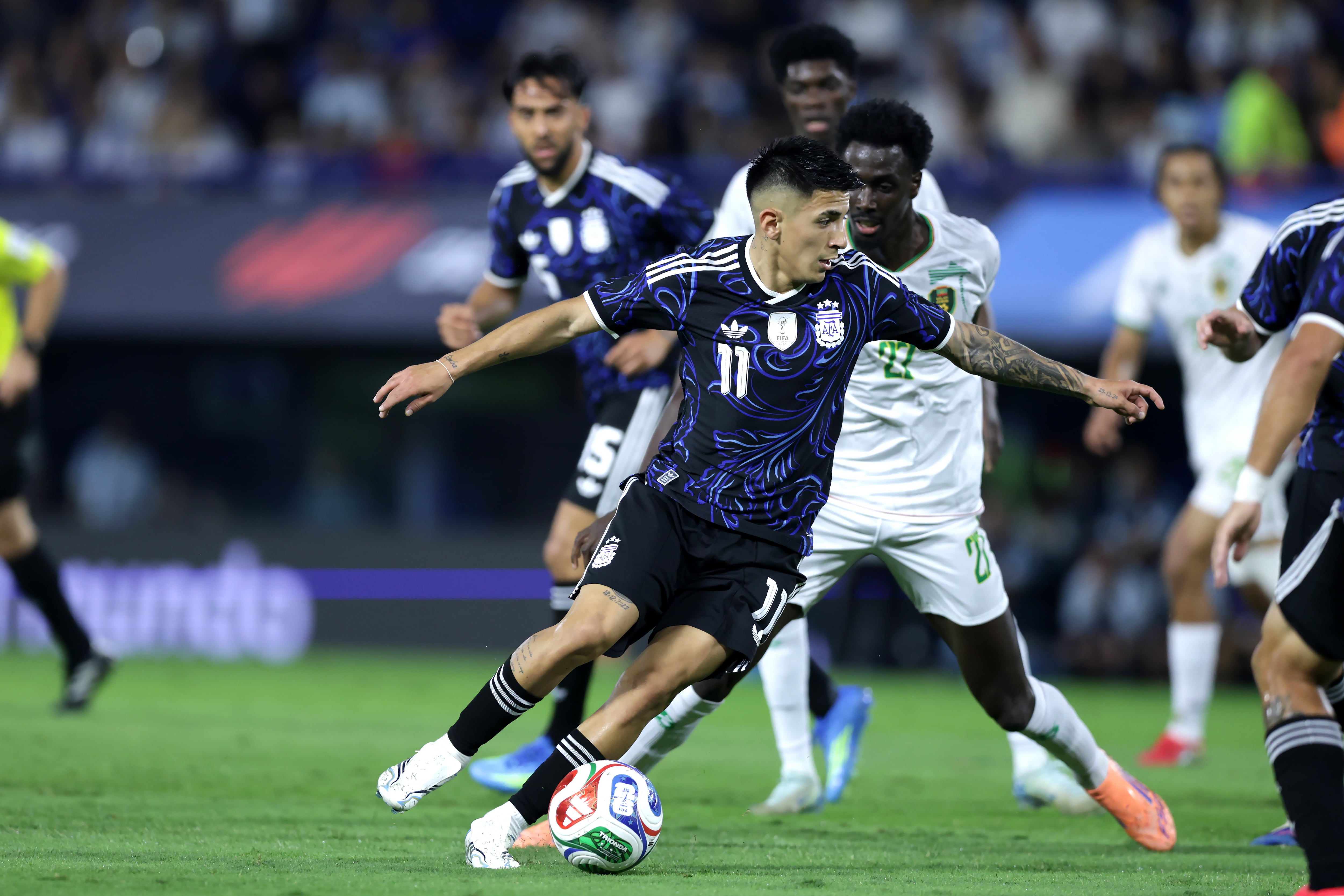 Argentina dominó el trámite en los 45 minutos frente a un contrincante con escasas ideas en el último tercio de la cancha (Crédito: EFE/Adán González)