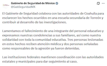 Gabinete de Seguridad expresó su solidaridad con la comunidad educativa. (Crédito: Gabinete de Seguridad)