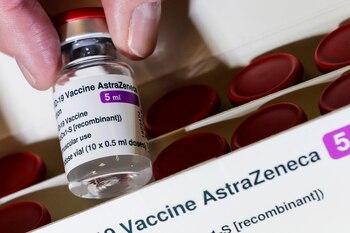 A vial with the AstraZeneca's
