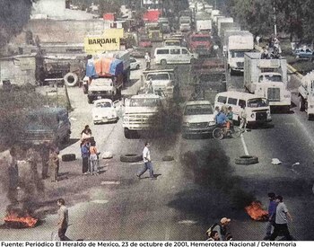 Bloqueos en San Salvador Atenco