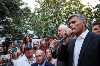 Leopoldo López durante un acto
