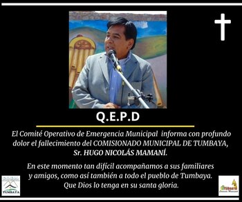 La noticia del fallecimiento fue