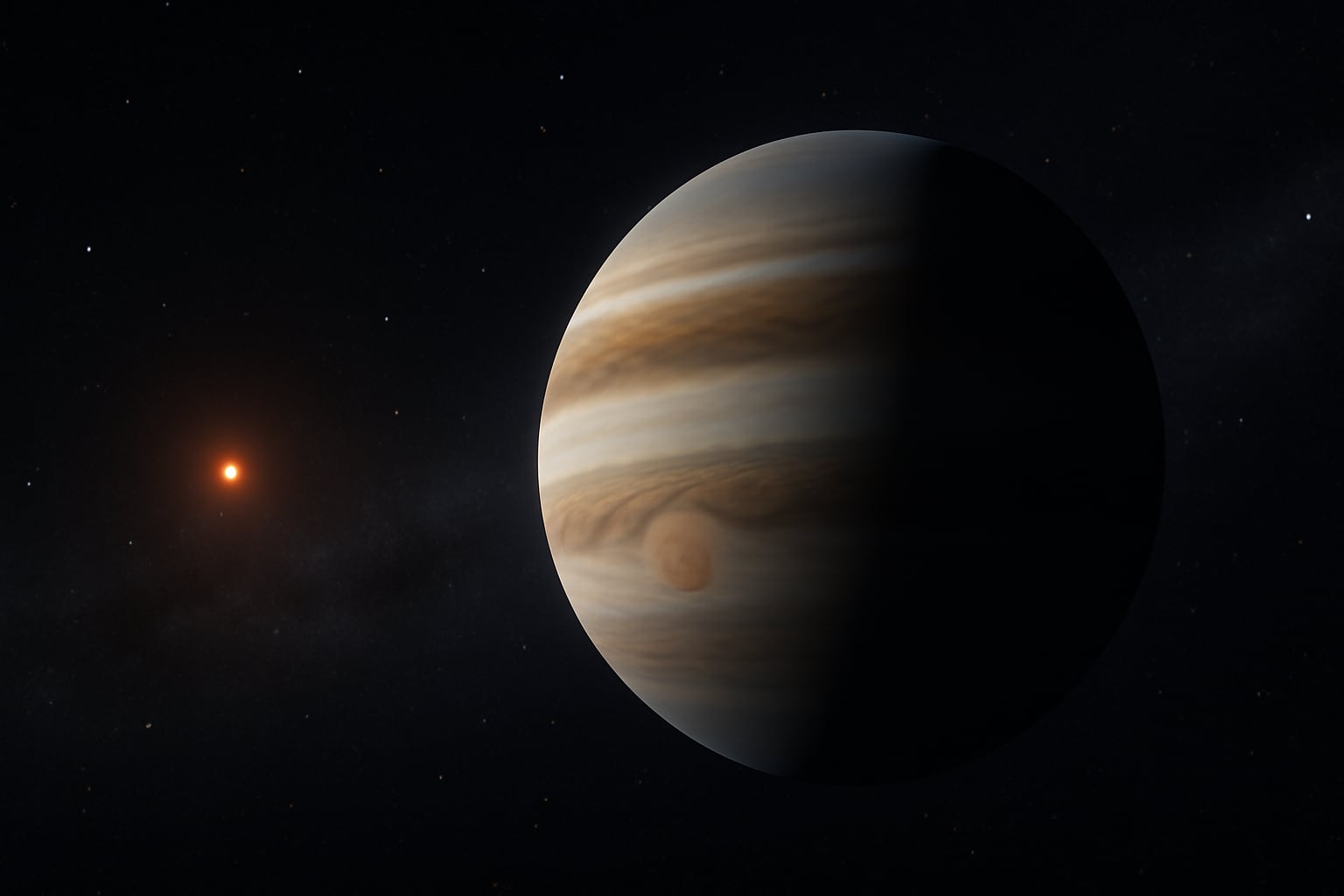El planeta Júpiter actuó como una barrera gravitacional, bloqueando el paso de materiales ricos en carbono y agua desde el Sistema Solar exterior hacia las regiones internas (Imagen Ilustrativa Infobae)