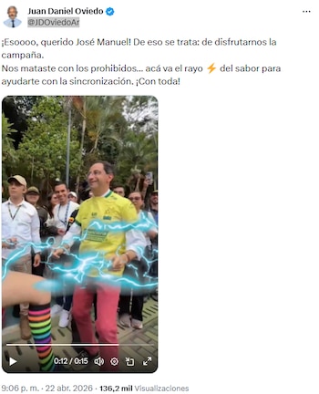 Juan Daniel Oviedo se pronunció tras baile de José Manuel Restrepo - crédito @JDOviedoAr/X