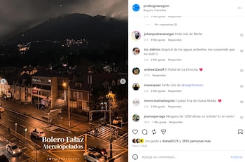 La canción de Aterciopelados 'Bolero falaz', fue acompañada de una imagen de una calle de la localidad de Teusaquillo - crédito @probogotaregion/IG