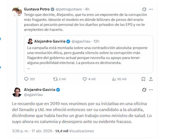 El exministro Alejandro Gaviria recordó que el presidente Petro lo buscó para ofrecerle la candidatura a la alcaldía de Bogotá - crédito @agaviriau/X