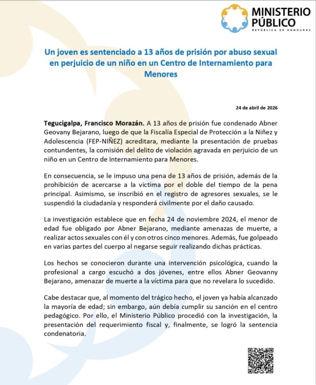 El Ministerio Público informó a través de sus redes oficiales el caso./ (X del Ministerio Público)