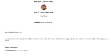 La Corte Constitucional le dio