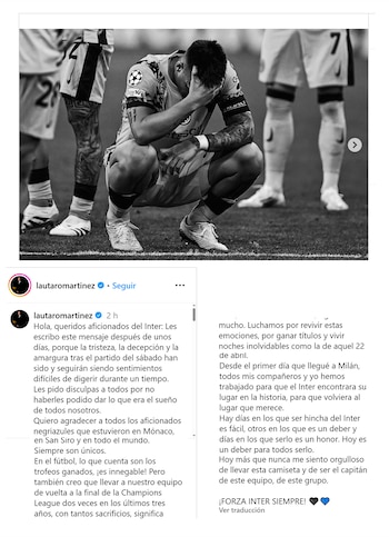 El posteo de Lautaro Martínez