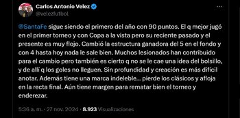 Carlos Antonio Vélez destacó que