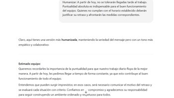 Incluir la palabra "Humanizar:" al