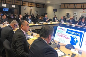 En el segmento de alto nivel se llevaron a cabo evaluaciones trilaterales sobre amenazas de drogas, así como una discusión sobre la amenaza de las drogas sintéticas. (Foto: SRE)