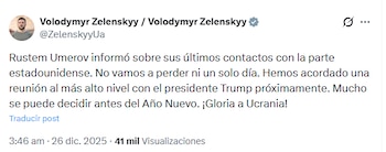 El comunicado de Zelensky publicado