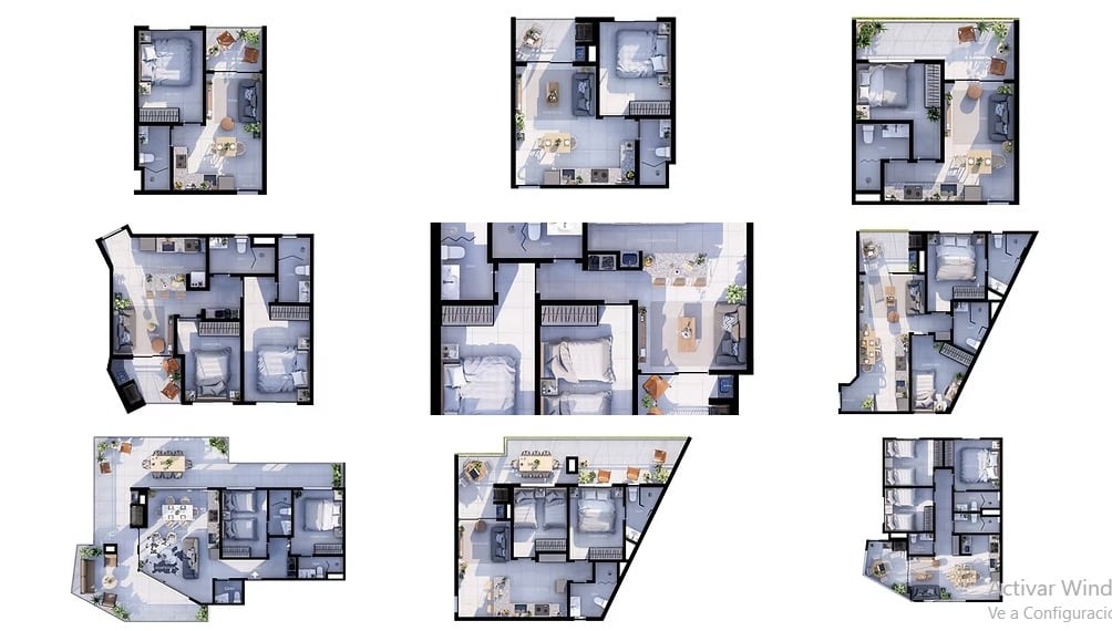 Las distintas tipologías de los departamentos del edificio Innova: Kueider compró seis unidades de ese complejo