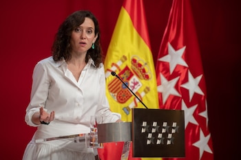 La presidenta de la Comunidad de Madrid, Isabel Díaz Ayuso, durante una reunión extraordinaria del Consejo de Gobierno de la Comunidad de Madrid, en la Real Casa de Correos, a 29 de julio de 2026, en Madrid (España).
