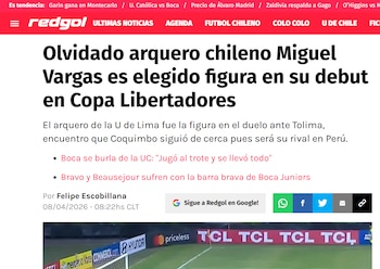 Insólito elogio de prensa chilena a Miguel Vargas en Universitario vs Tolima.