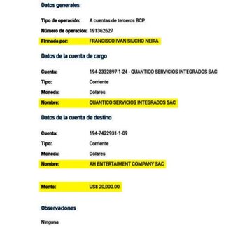 Andrés Hurtado recibió depósito de